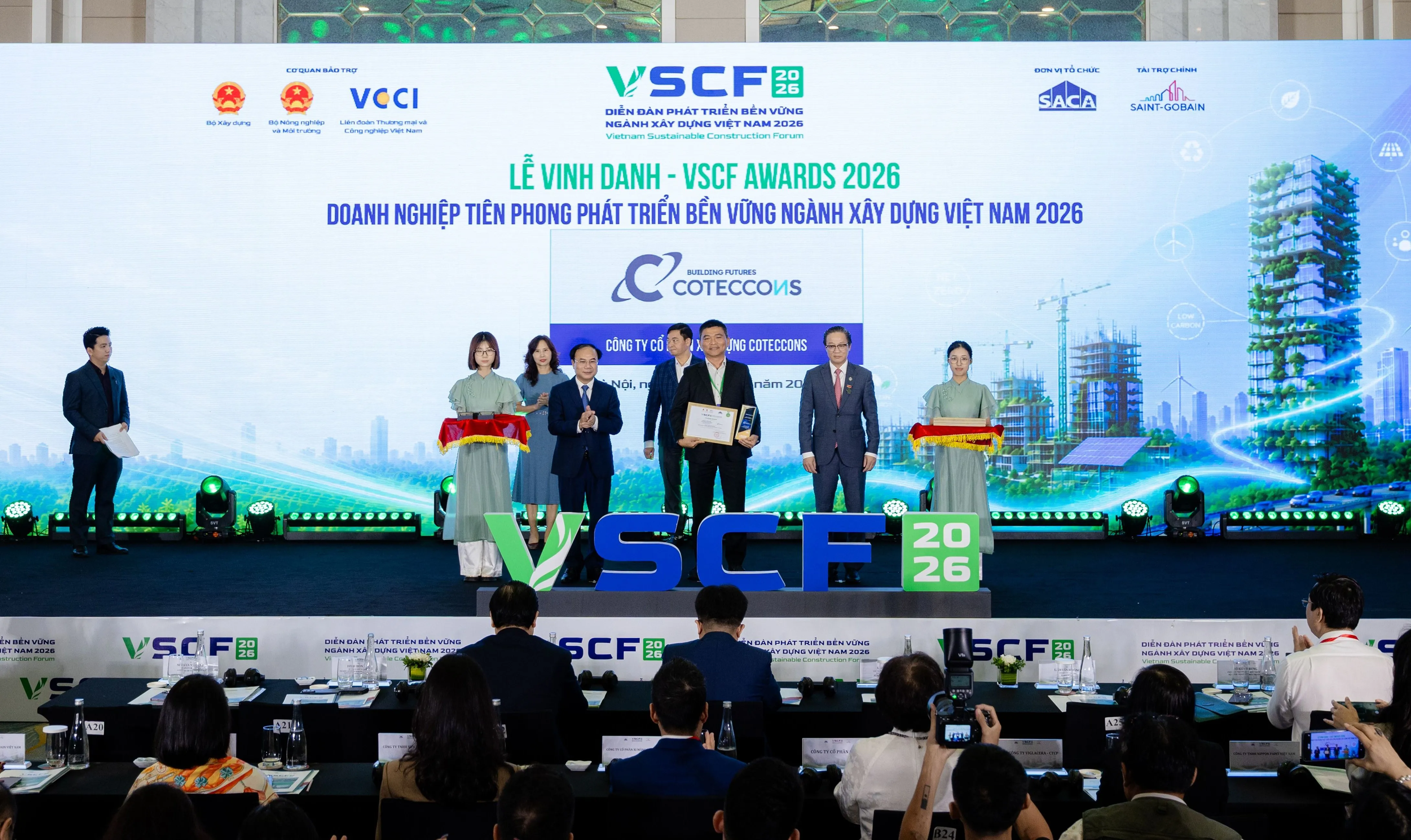 COTECCONS GHI DẤU ẤN TẠI GIẢI THƯỞNG DOANH NGHIỆP TIÊN PHONG PHÁT TRIỂN BỀN VỮNG NGÀNH XÂY DỰNG VIỆT NAM 2026 