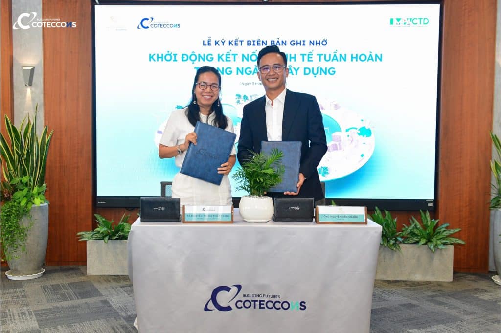 Coteccons và Công ty TNHH Xây dựng Sản xuất Long Thành ký kết Biên bản ghi nhớ khởi động kết nối kinh tế tuần hoàn trong ngành xây dựng