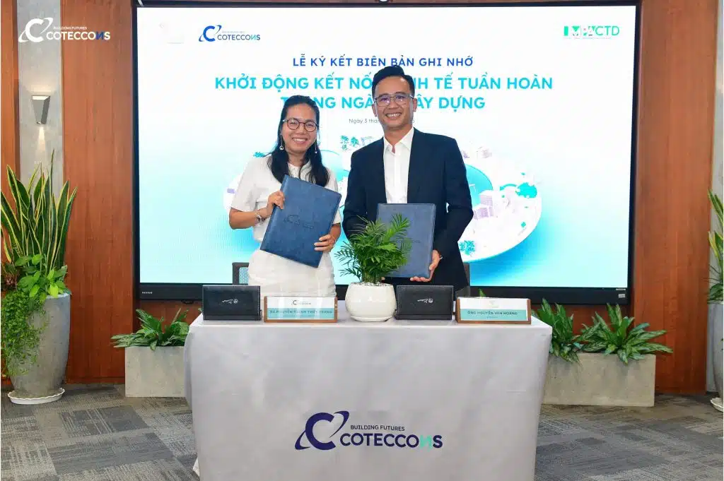 Coteccons và Công ty TNHH Xây dựng Sản xuất Long Thành ký kết Biên bản ghi nhớ khởi động kết nối kinh tế tuần hoàn trong ngành xây dựng
